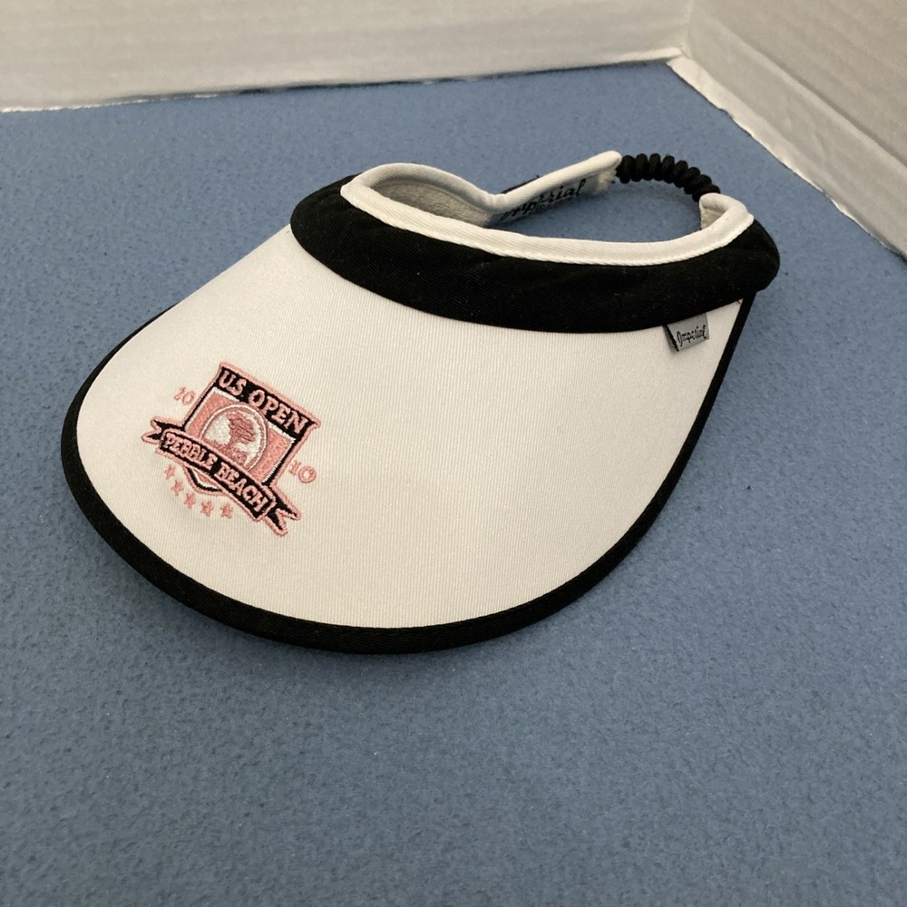 Imperial Hats 2010 US Open Pebble Beach Women's White & Black Visor w/Pink